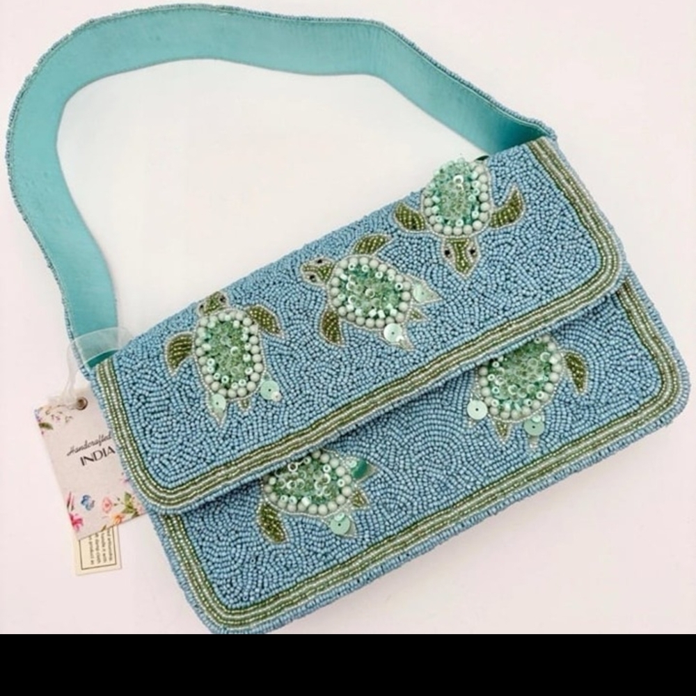 Viral Marshall’s Sea Turtle Beaded Bag Made In India  NWT